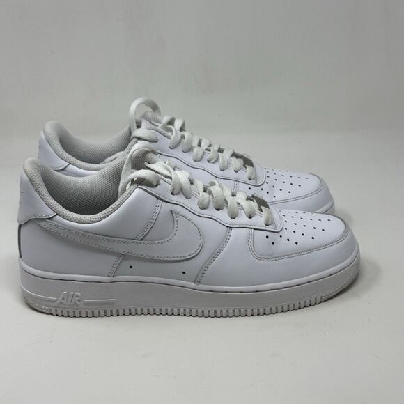 Nike Other - Nike Air Force 1 '07 Low Mens 8 Triple White Leather Athletic Shoes Sneaker